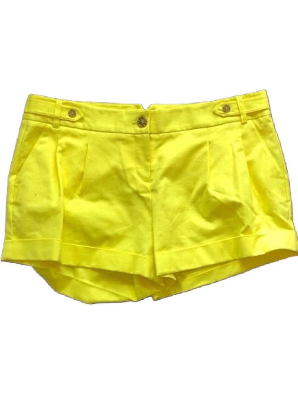 Vince Camuto Twisted Safari Blaze Yellow Stretch Shorts